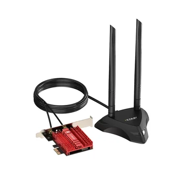 EDUP Multi-Funcional Jogos de Alta Velocidade Placa de Rede 5374M Bluetooth 5.2 PCIE Cartão de Rede sem Fio + Ramal Base Antena