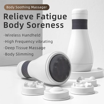 Elétrica Massager do Corpo do Dispositivo de Vibração Redução de Gordura Esculpir o Corpo de Elevação Firmeza de Mão Massager Relax com 4pcs Cabeças