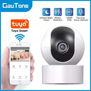 GauTone Câmera de Vigilância Alertas de Actividade de Visão Noturna Bebê Monitor 1080P Câmera IP WiFi para Tuya Vida Inteligente PG107 PG103