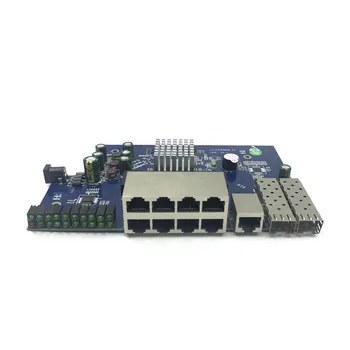 Gestão de IP 8-port 10/100/1000Mbps PoE Switch Ethernet Módulo Switch de gerenciamento Módulo com 2 Slots SFP Gigabit switch gigabit