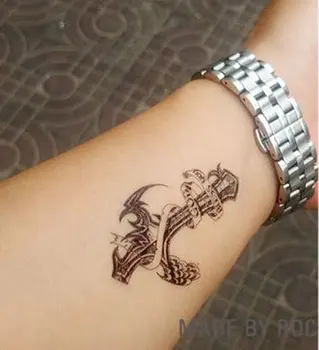 Impermeável da Etiqueta Temporária Tatuagem no corpo varinha mágica da tatuagem da cruz tatto adesivos flash tatoo falsas tatuagens para homens menina mulher