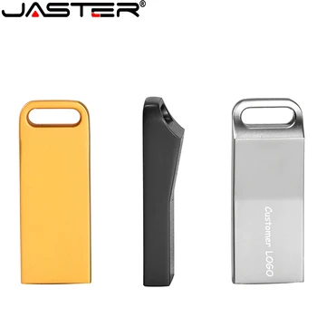 JASTER Oferta Especial de Black Metal 2.0 Flash Drive USB de 4GB 8GB 16GB 32GB 64GB de Armazenamento Externo de Memória Stick Logotipo Personalizado de Presente