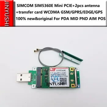 JINYUSHI PARA SIM5360E Mini PCIE+2pcs antena +cartão para transferência de WCDMA GSM/GPRS/EDGE/GPS 100% nova e original Para PDA MEADOS PND OBJETIVO POS