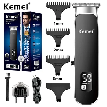 Kemei KM-1893 Profissional Aparador de Pêlos Para Homens Elétrica Pêlos da Barba Clipper Detalhes Aparador Recarregável de Cabelo, Máquina de Corte