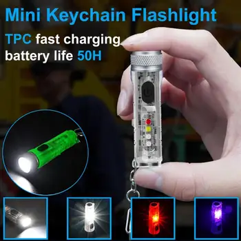 Lanterna LED de Alto Brilho Várias Modos de Iluminação à prova d'água IP65 Tamanho Compacto Base Magnética Recarregável Mini Keychain do Fla