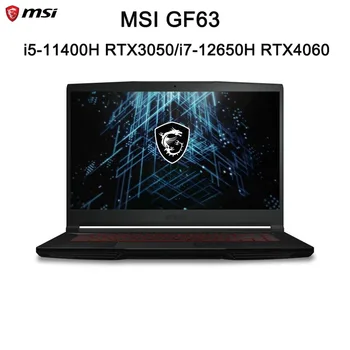 MSI Original GF63 Gaming Laptop De 15,6 Polegadas FHD 144Hz Tela IPS Netbook i7-12650H 16GB 512GB RTX4060 de Jogos de Computador e Notebook