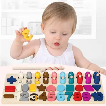 Madeira Montessori Brinquedos Educativos Para Crianças De Aprendizagem Precoce Infantil Forma De Correspondência De Cor Da Placa De Brinquedo Para Criança De 3 Anos Dom Crianças