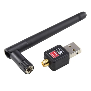 Mini USB 150M 150Mbps Adaptador LAN sem Fios 802.11 b/g/n wi-Fi w/ 2 dbi Antena Portátil Home Office Placas de Rede sem Fio