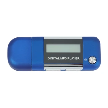 Mp3 Player 4GB de Disco U Leitor de Música Suporta Substituível a Bateria do AAA, a Gravação (Azul)