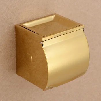 Nova Parede de aço Inoxidável luxuoso de ouro de Papel Higiênico Titular caixa de ouro Tecido Barra de acessórios de casa de Banho--MDP467