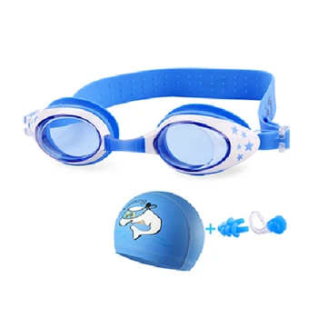 Novas Crianças óculos de proteção da Natação da Anti-Névoa crianças dolphin swim cap conjunto de óculos de desenhos animados Caranguejo de água óculos de arena de Natação óculos