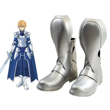 Novo Anime Sword Art Online Alicization Cosplay Sapatos SÃO Eugeo Síntese de Cosplay Ankle Boots Festa de Halloween Sapatos para Mulheres/Homens