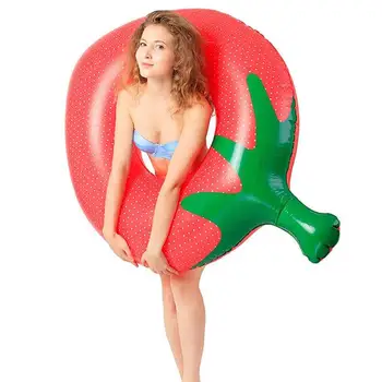 Novo Stawberry Forma De Anel De Natação De Colchão Nadar Anel De Verão, A Água Da Piscina Colchão Mulheres Adultas Cama Piscina Brinquedos
