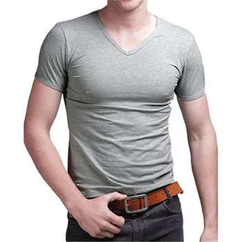 NÃO.2 A1361Summer novos homens de T-shirts de cor sólida slim tendência casual manga curta moda