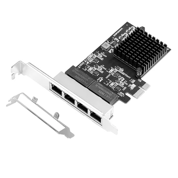 Pcie 4 Portas Gigabit Ethernet Controller Cartão 1X 1000Mbps NIC RTL8111H Chips Com Baixo Perfil de Suporte Para a área de Trabalho