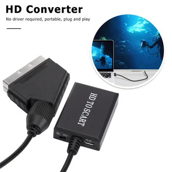Portátil Smart SCART para HD Compatível com o Conversor com o Conversor de Cabo 720P / 1080P de Vídeo do Adaptador de Áudio para uma TV HD DVD