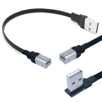 Preto 3m USB2.0 Cotovelo de 90 Graus USB B Macho para cabo de alimentação da Impressora caixa de disco rígido scanner de Alimentação para Extensão de linha de cabo de 0,5 M 2M