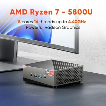 Quente AMD Mini PC Gamer Ryzen 5 4500U R7 5800U Nuc Windows 10/11 com 2*DDR4 NVME Máximo de 64GB M. 2 PCIE WiFi6 BT5.1 HTPC Apresentar Barato