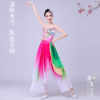 Senhoras chinês antigo traje de dança Clássica desempenho feminino elegante estilo Chinês Yangko traje definido