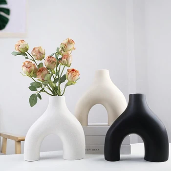 Simples Vasos de Cerâmica de Decoração de Casa de Vaso de Flor Moderno Vaso de Decoração do Estande de Flores, Decoração de Quarto Vasos de Flores Centrais