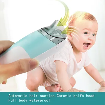 Smart Sucção da Tosquiadeira de Cabelo Máquina de Corte do Aparador Para Crianças do Bebê Cortador Automático Recarregável USB Cabeça Cerâmica, Lâmina do Cabo