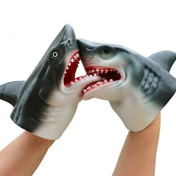 Tubarão Fantoche De Mão De Simulação De Cabeça De Animal Luvas De Brinquedos De Presente Fantoche De Mão De Tubarão Figura De Modelo Para A Criança Assustar Mordaça Piadas De Brinquedo