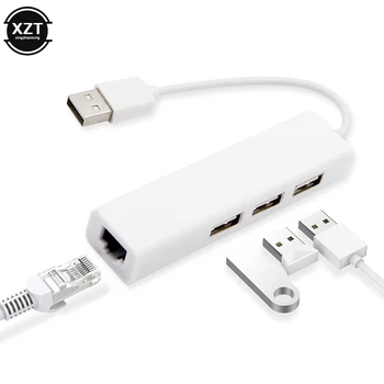 USB Ethernet Hub USB para RJ45 Lan Placa de Rede 10/100 Mbps Ethernet Adaptador para Mac, iOS, PC Laptop Windows RTL8152 USB 2.0 Hub