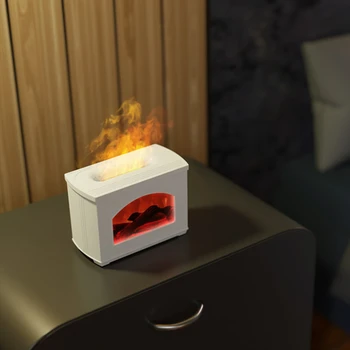 Umidificador de ar USB Simulação Lareira Chama Aroma Difusor de óleos Essenciais Para a Sala de Casa Fragrância Elétrica Difusor de Aromaterapia