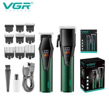 VGR Aparador de Pêlos Profissional Clipper Elétrico Corte de cabelo fio de Cabelo Máquina de Corte Digital de Exibição de Aparador para os Homens V-677