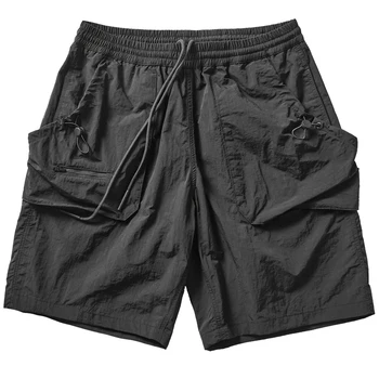 Verão legal novo sentido fina marca de moda de shorts de carga homens silhueta preguiçoso casual calças soltas cinco pontos de calças de maré