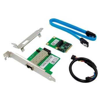 WGI210AS PCIE Mini Placa de Rede Gigabit Única Porta SFP Servidor de Rede, Cartão de I210-F1 da Classe Industrial Placa de Rede