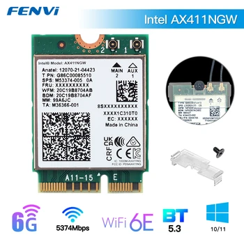 Wi-fi 6E Tri Banda Intel AX411 CNVio2 Para Bluetooth5.3 2,4 G/5G/6G sem Fio Wi-fi gratuito Placa de Rede 802.11 ax/ac Laptop/PC Para Ganhar 10 11