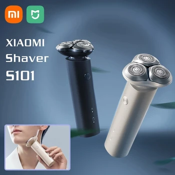 Xiaomi Mijia máquina de Barbear Eléctrica S101-Tipo C Carregamento de Barbear Com Trava de deslocamento do Indicador da Bateria IPX7 Impermeável de Cabelo, Máquina de Corte