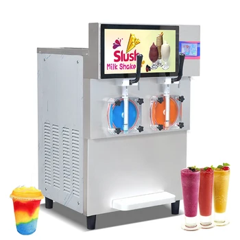 atacado de gelo máquina de lama congelada comercial piegas máquina de suco batido de frente a uma máquina de bebida gelada