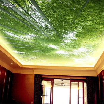 beibehang 3d estéreo perfeita não-tecido de grande mural quarto sala teto teto papel de parede papel de parede floresta e papel de parede