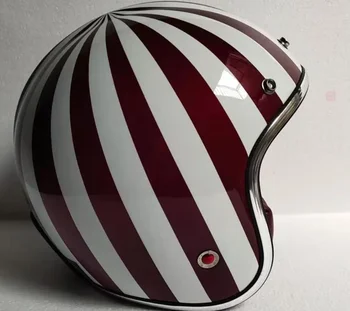capacetes de motocross MASEI ruby vintage capacete metade do capacete aberta, ABS carapaça de motocross 501 Red301k