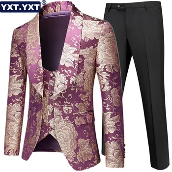 Moda Ternos para Homens 2023 Novo no Elegante 3Pcs Terno Conjunto de Blazer Jaqueta Calças de Colete Vestido de Festa de Casamento Negócio Formal Masculino Ternos